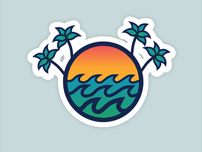 Sunset Sticker Design