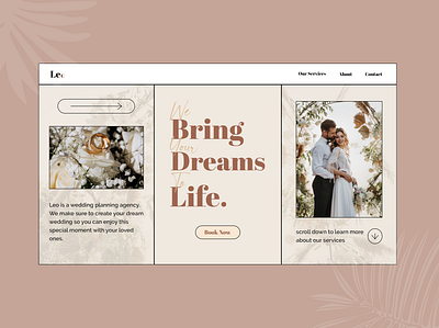 Landing Page of a Wedding Agency Website app branding design graphic design illustration landingpage luxury ui ux web webdesign website wedding