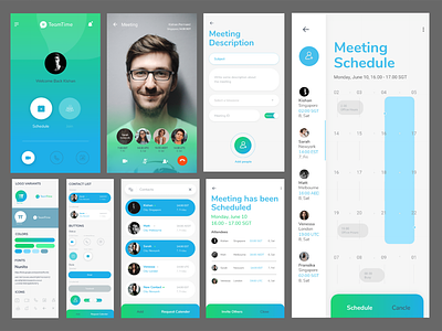 TeamTime - Video Meeting Schedule App - UI Visual Design