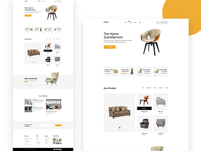 Furniture Selling Website Home Page UI/UX furniture home page landing page photoshop psd template design website