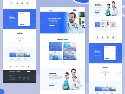 Medical Website Landing Page Concept creative design medical medical website medical website design photoshop template design ui ux website