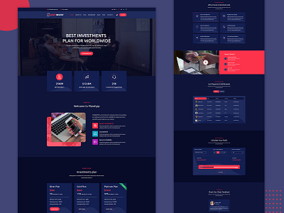 Investment Dark Template Design business creative design financial html hyip template invest investment latest modern new photoshop template template design ui ux updated website