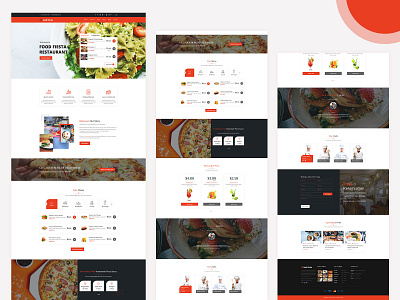 Restaurant Home Page asian food bakery bar bbq burger business cafe catering chef coffee italian food photoshop pizza restaurant seafood template design ui ux