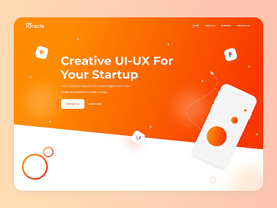 Startup Website Banner UI-UX Design banner template design ui ui services ui-ux services ui ux