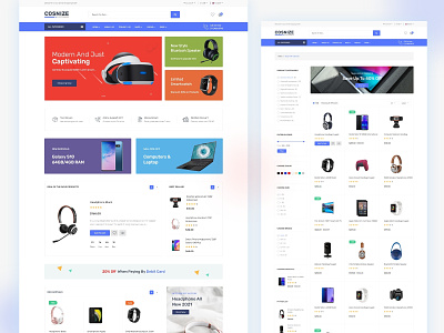 Ecommerce Electronic Home & Shop Page design ecommerce electronic home page shop page template template design typography ui ui ux