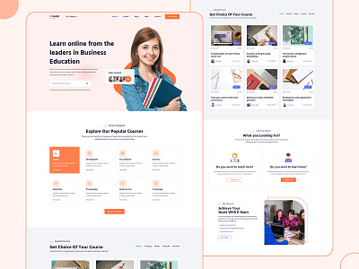 Education Home Page Concept creative design education home page learn template design templpatee typography ui ui ux website