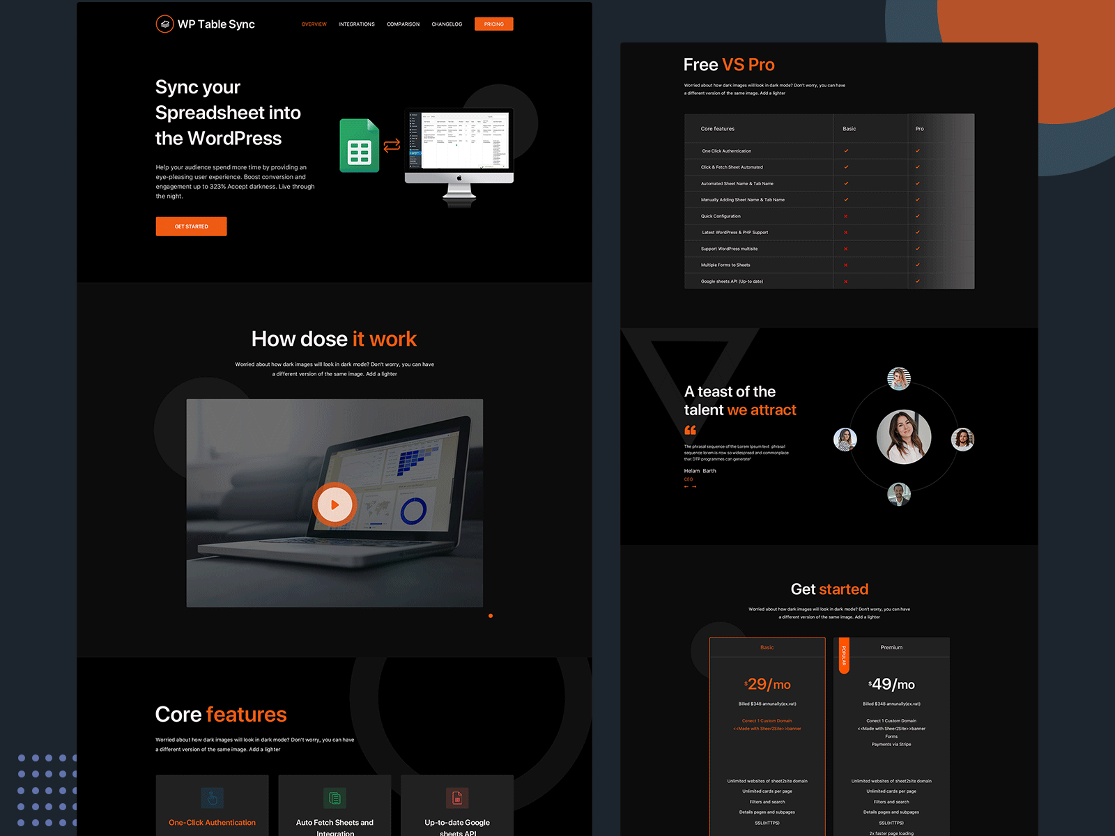 Product Landing Page design landing page product product page table sheet template design typography ui ui ux website