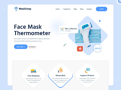 Medical Equipment Store Home Concept design ecommerce health care shop hospital supplies medical store medical supplies medicine shopping medicine store pharmacy store shop store surgery cosmetic products template design typography ui ui ux website