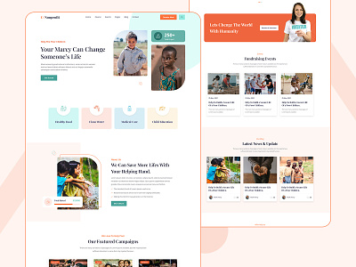 Charity Home Page Concept charity charity home church design donation fundraising websit ngo non-profit organization typography ui ui ux website