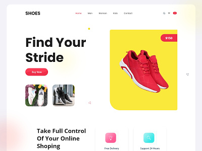 Shoe Website landing page ecommerce home page shoe shop shoe store shoe website landing page template design typography ui ux