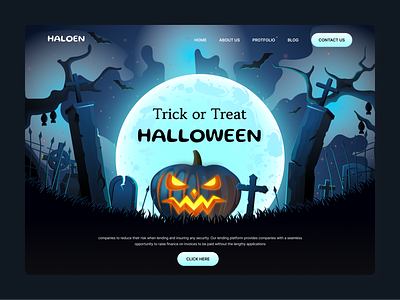 Halloween Landing Page banner halloween halloween banner landing page template design typography ui ux website