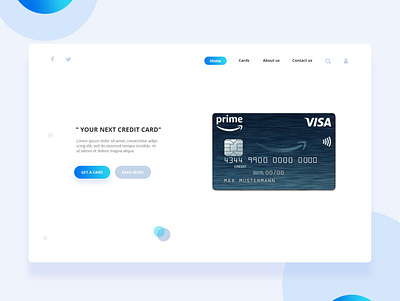 landing page credit card banner design photoshop psd template design typography ui ux