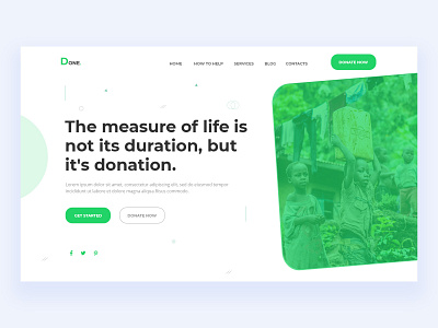 Web Template for Charity banner creative photoshop template design typography ui ux website