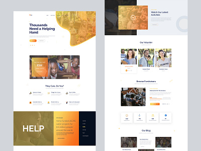 Charity One Page UI/UX Design Concept charity creative design agency donate donation money photoshop psd template design typography ui ux