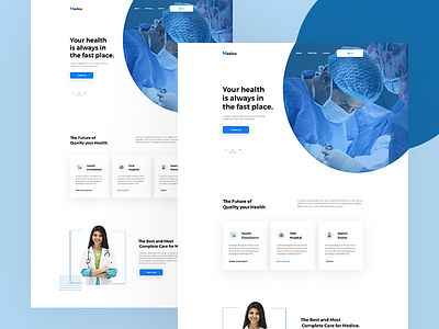 Medical Website Landing Page Concept banner creative design medical medical app medical psd medical website photoshop psd template design typography ui ux website