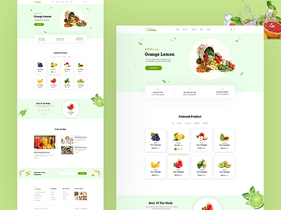 Landing Page for Healthy Food banner creative design food fruits fruits and vegetables online photoshop psd template design templpatee typography ui ux website