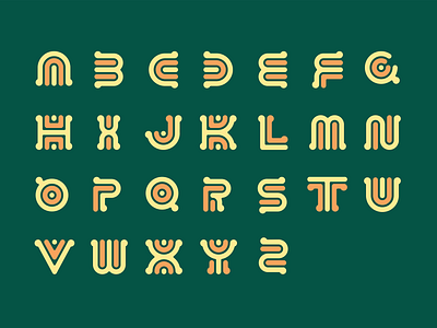 Decorative typeface font graphic design lines stripes type art type design typeface typography vector