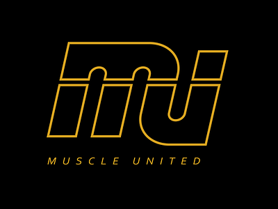 Muscle United Fitness Center logo branding center fitness logo design logo mark logotype muscle muscle united sport united