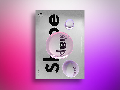 Shape 3d 4d bubble cinema minimal poster shape