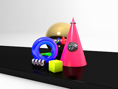 Solid 3d abstract c4d objects shapes