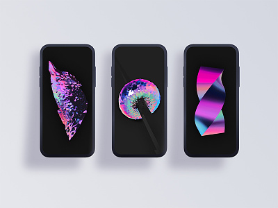 Holoshapes abstract c4d free holographic iphone smartphone wallpaper