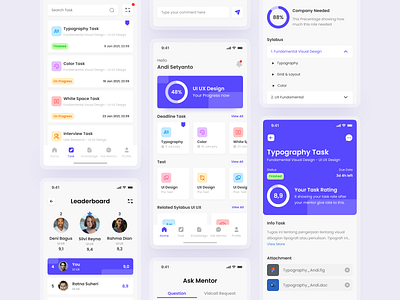 Traton - Intern Apps Design android app blue branding clean design designer flat icon internship ios minimal mobile product design study app task typography ui ux vector