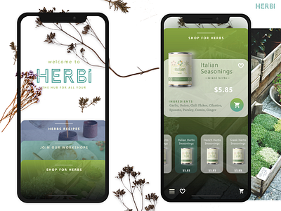 Herbal market adobexd app app ui awsome desing branding design market kit ui ux