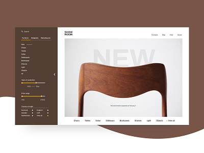 Vintage Furniture Store Website / Concept design furniture menu bar menu design online shop online store ui ux web website