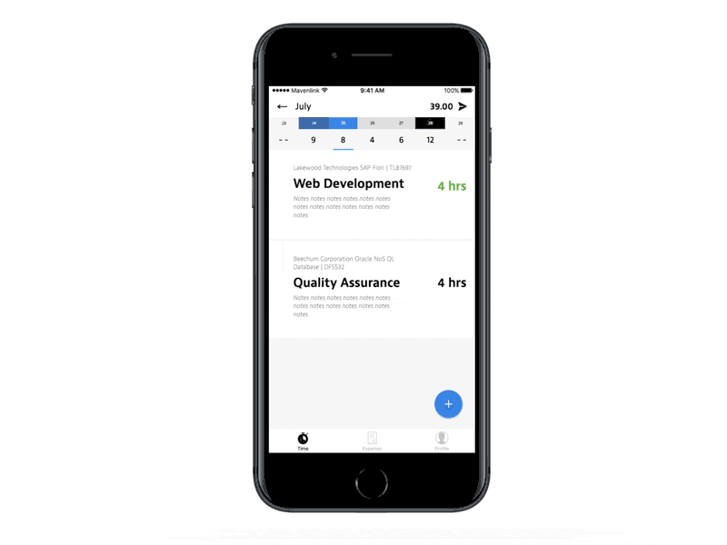 Time tracking app