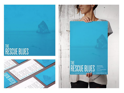 Rescue Blues Rock Band Identity album cover band brand branding business cards charleston collateral color identity logo model music ocean posters print design rock texture typography