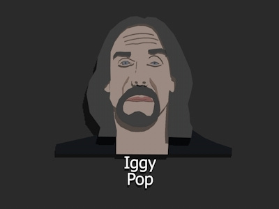 Iggy Pop Portrait 3d 3d model c4d cinema 4d graphic design iggy pop illustration low poly man music portrait render