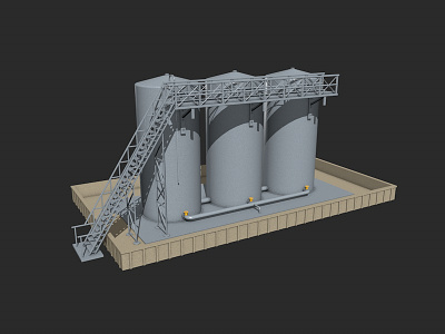 Industrial Elements 3d 3d model boiler elements factory freelance industrial metal silo