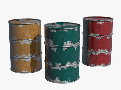 Rusty Barrels 3d 3d model barrels c4d cinema 4d container illustration iron metal oil old rusty