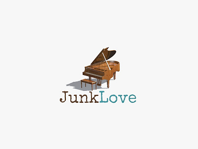 Junklove black brand design freelance identity illustration letter logo love piano typography