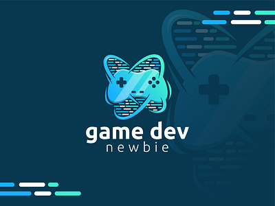 game dev newbie logo brand identity branding colorful console design developement developer game game design game designer game dev game development game logo icon joystick logo logo design logo game logotype modern logo