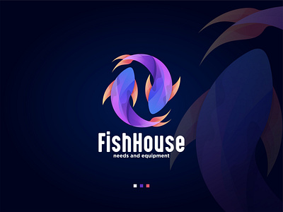 fish house logo 3d logo app icon app icons aqua brand identity branding colorful colorful logo design ecommerce fish fish logo fisherman fishing fishing logo logo logo design logotype modern logo water