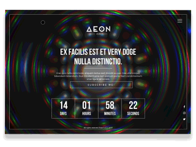 AEON | Coming Soon countdown frontend sliding template ui ux