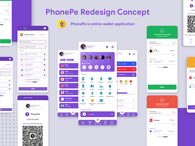 PhonePe Redesign adobe xd branding concept design mobile app design online wallet phonepe redesign transaction ui wallet