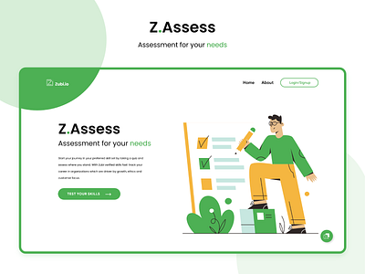 Z.Assess | Assessment Platform assess design exam green illustration platform product page productdesign prototype ui uidesign uiux zubi