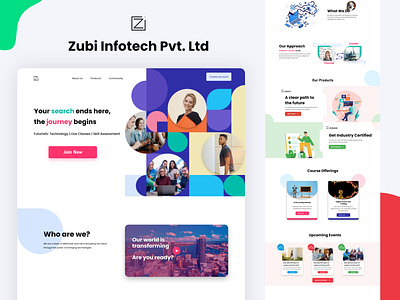 Zubi Infotech Landing Page adobe xd design landing design landing page ui uidesign uiux webdesign website