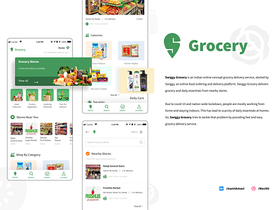 Swiggy Grocery | Concept concept covid 19 delivery figma fruits grocery mobile