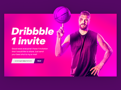 Dribbble Invite basketball player design dribbble invitation dribbble invite gradient invitation invite invite giveaway player purple ui ux web