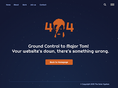 Bowie 404 Error Page Concept david bowie design mockup sketch ui