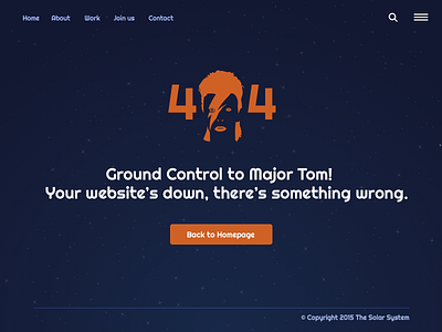 Bowie 404 Error Page Concept