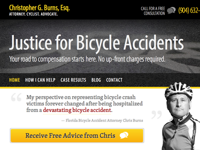 Home Page attorney button call to action cycling home lawyer
