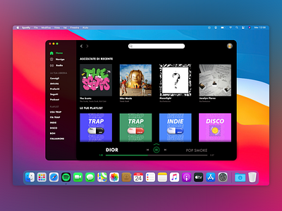 SPOTIFY - Home clean design graphic design illustration mac macos macos big sur minimal music song songs spotify streaming ui