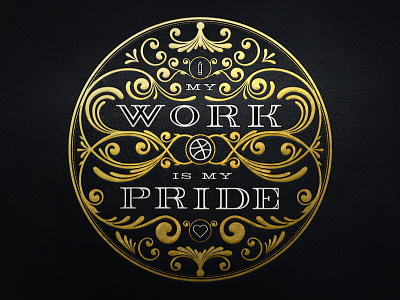 My First Shot baroque black calligraphy dribbble gold lettering ornaments white
