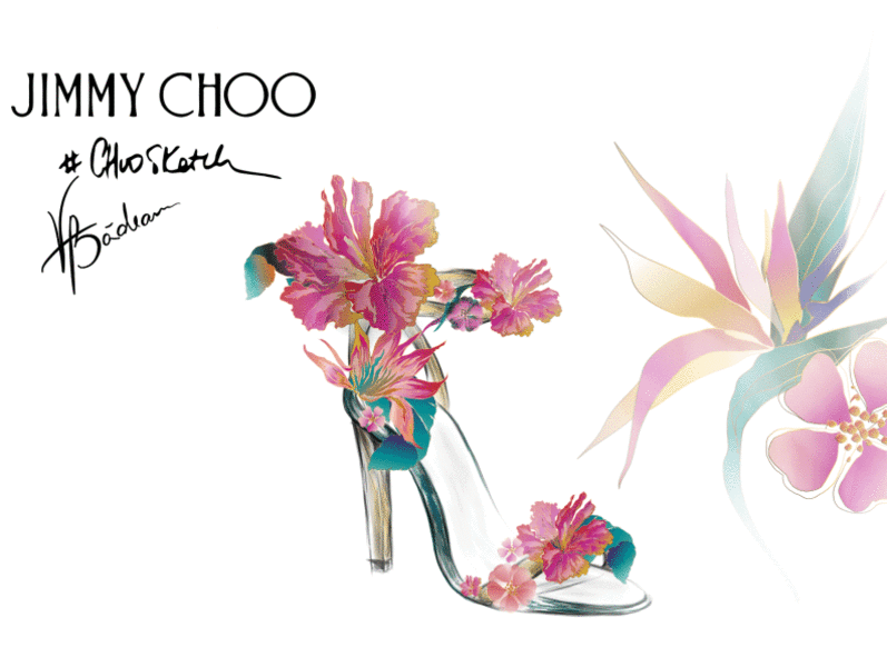 Jimmy Choo Valentina Badeanu art design fashion fashion brand fashion illustration floral heels illustration jimmy choo luxury ornamental