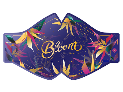 Bloom Textile Masks art brand branding calligraphy colorful decorative design fashion floral illustration lettering mask ornaments paradise textile typography