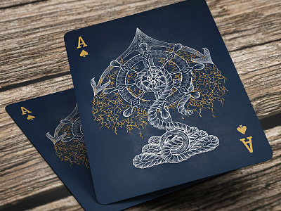 Ace Of Spades ace ace of spades blue cards gold marine nautical playing cards white